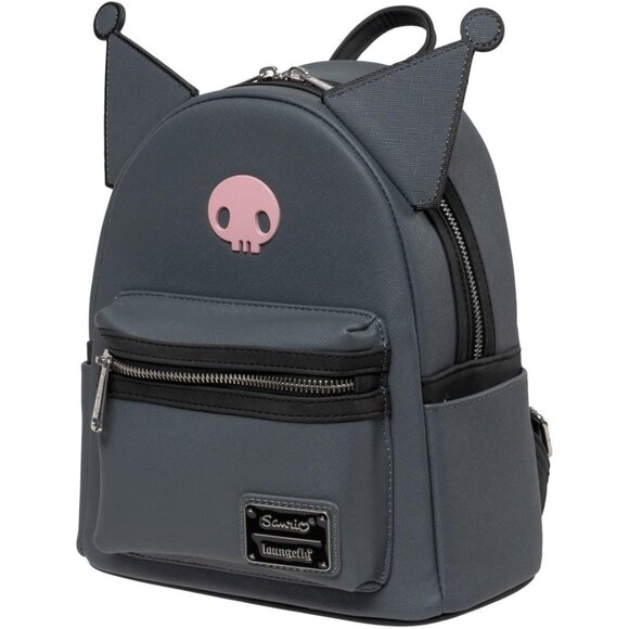 Sanrio Kuromi & My Melody Exclusive Mini-Backpack with Coin Purse Black Faux Lea - Picture 6 of 10